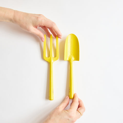 children’s fork & trowel | yellow