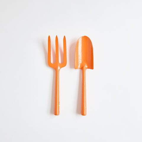 children’s fork & trowel | orange