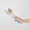 sabre salad servers | pastel blue