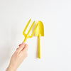 children’s fork & trowel | yellow