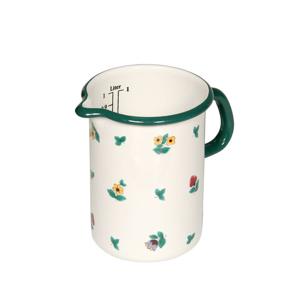 enamel measuring jug